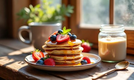 découvrez notre recette facile de pancakes protéinés, idéale pour un petit déjeuner sain et énergisant. rapide à préparer et délicieuse, parfaite pour bien commencer la journée.