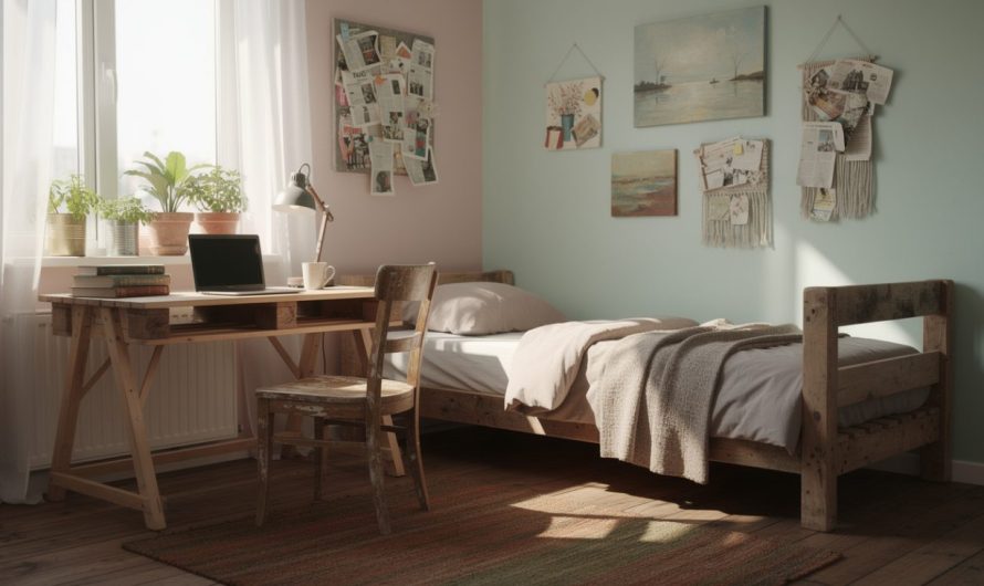 Aménager une chambre étudiante avec du mobilier récupéré