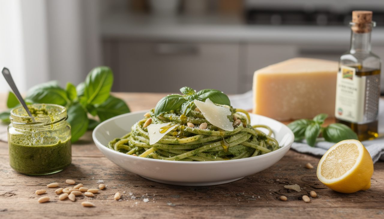 découvrez notre recette maison simple et rapide pour préparer des pâtes au pesto en seulement 10 minutes, un plat savoureux et facile à réaliser.